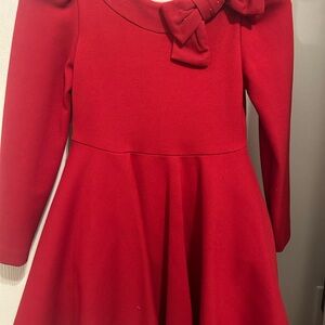 Abel & Luna Elegant Red Kids Dress with Bow